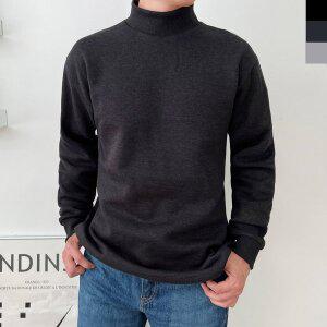 [기타]블레오 남성 겨울 기본 기모 반폴라 반목티 긴팔 면티 티셔츠