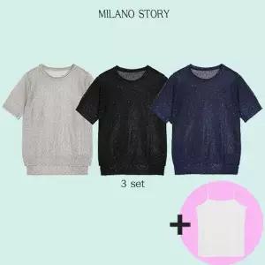 [런칭가 89000원] 밀라노스토리 글리터 쿨 썸머 니트 3종 + 이너탑 1종