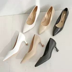 [비비오]천연소가죽 스틸레토힐 발편한 여자구두 여성정장구두