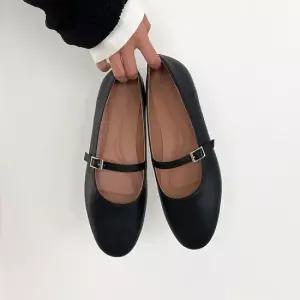 카레인 소가죽 메리제인 플랫슈즈 1cm