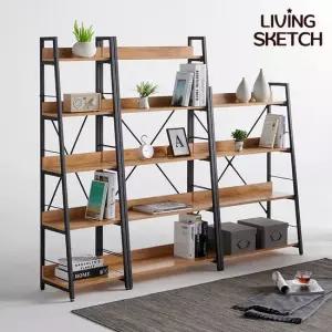 아이디 사다리형 3단 4단 5단 슬림5단 철제책장 인테리어 서재 거실 책장