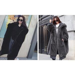 [오노마] ONM 여성 루즈핏 보송보송 퍼 겨울 롱 집업 캐주얼 점퍼