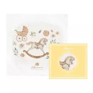 [벨몽] 4겹 로열 아기블랭킷 유모차담요 출산선물-락킹홀스