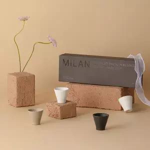 네오플램 밀란 도자기 술잔 4P 기프트 세트(선물 패키지 박스)