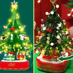 회전오르골 멜로디나오는 크리스마스 트리블럭 조카선물 남여 성탄절 어린이 유아동 키즈 장식소품 장난감