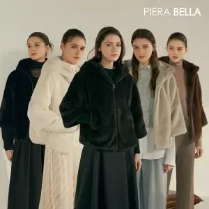 [론칭가 59900원]피에라벨라 FAUX 밍크 하프 후드 자켓