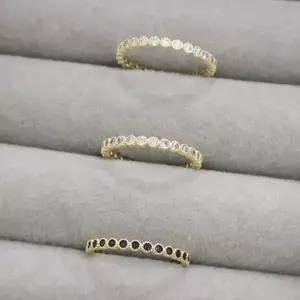 [셀러허브]여자 클래식 스타일 실 검정 분홍 흰색 반지 (S12527865)