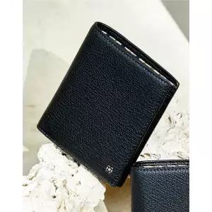 [롯데백화점]닥스 액세서리 LL[선물포장] 블랙 유럽 수입 가죽 내부 체크 라인 포인트 중지갑 DBWA4E852