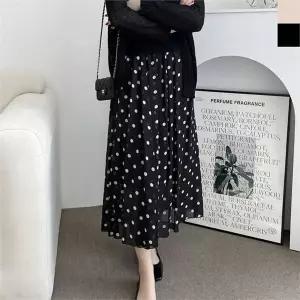 [오노마] ONM 여성 쉬폰 땡 이 롱스커트 1P 봄가을 밴딩 도트 치마 (S10173889)