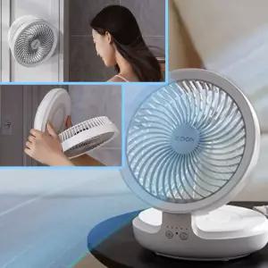 휴대용 무선 서큘레이터 써 벽걸이 탁상 충전식 리모컨회전가능 캠핑선풍기 조용한무드등 오래가는 저소음