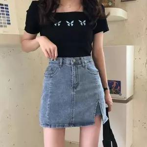 [셀러허브][라일리] Rly 트임스판치마바지 데님트임치마바지(사이즈 택1) (S13528965)