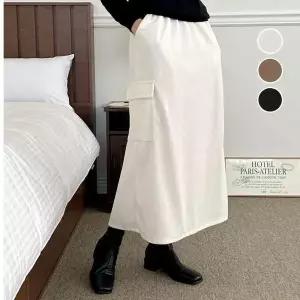 [오노마] ONM 가을 겨울 분위기있는 여성 골덴 카고 롱 스커트 치마 (S11328283)