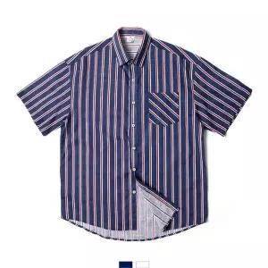 [셀러허브][라일리] Rly 오버핏 스트라이프 남자 반팔셔츠 (S10097144)