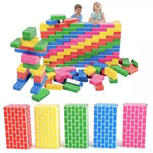 쿠쿠토이즈 에듀 종이벽돌블록 컬러 (중형 오색 50PCS ) 어린이 유치원 학교 유아 교구 블럭 놀이 쌓기