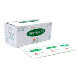 고려 멸균 폴리글러브 1PCS 200매 1박스 개별포장 낱개포장 일회용 위생장갑
