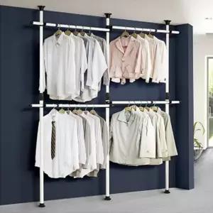 [하프클럽/알티피아]파이프 벽 시스템 행거 4단 폴 옷걸이 고정식