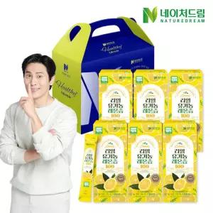 [선물박스]네이처드림 리얼 유기농 레몬즙 100 20g 14포 6박스/레몬수