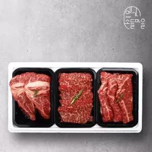 [예가소들마을] 한우 1등급 명품 구이세트 1호 1.5kg (등심+채끝+특수부위/각 500g)