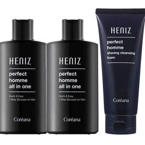 코리아나 퍼펙트 옴므 남자 올인원 로션  2개 + 클렌징폼 / 애프터쉐이브 스킨 로션 크림을 하나로된  남성 화장품 세트
