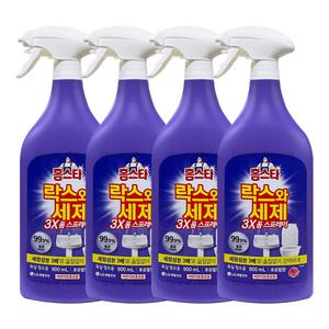 엘지생활건강 홈스타 락스와세제 3X 폼스프레이 후로랄향 900ml 4개 / 욕실청소 세정제