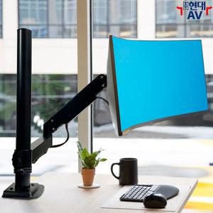 현대AV HD-H5000 초대형 모니터 책상 거치대, 최대 43인치/15kg 이내 지원, 다양한 장축봉 및 스탠드 교체 가능, 케이블 기둥 내장(장축봉 한정) 지원, 안정적인 초대형 클램프(그로밋 가능), 한글 설치안내서 동봉