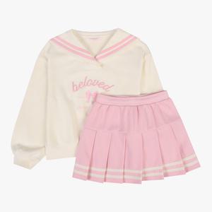 [로엠걸즈] 주름 스커트 세트 RGSM2484C