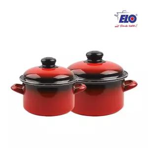 ELO 빨강법랑 2종 깊은형 20cm+24cm