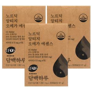 담백하루 오메가3 1255mg x 30캡슐 3박스 초임계 알티지 rTG 에센스 오메가쓰리 1000 노르딕 알레스카