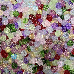 [15개]관통형 8mm 글래스 네잎클로버 믹스 3-14-1 비즈공예 악세사리 키링재료