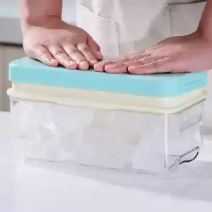 하우심플 미들푸쉬 실리콘 얼음트레이 중간 얼음틀  보관통+집게+세척솔 세트 시즌4