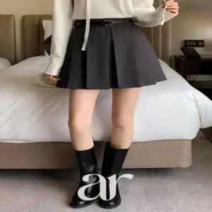 (기모추가/SXL/벨트세트) 디토 바지안감 주름 미니 스커트 sk6665