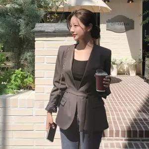 (타이세트) 세비르 타이 스트랩 노카라 자켓 jk2925