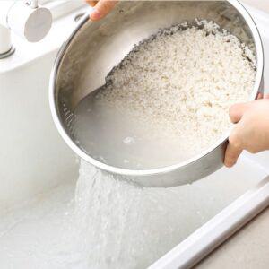 pn풍년 스텐 쌀 세척볼 씻는 볼 연마제 없는 다용도 타공 믹싱볼 채반 M