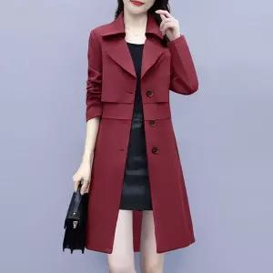 여성 가을 간절기 슬림핏 트렌치 롱 자켓 코트