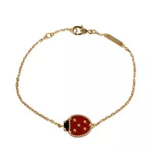 [중고명품] 레드 커넬리언 18K 럭키 스프링 팔찌