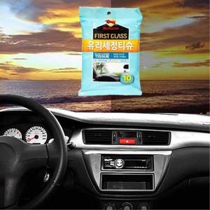 불스원 차랑용 유리세정티슈 클리너 세정제 10매 자동차 유리창 /차량 유막제거 난반사방지 유리 가정용 차