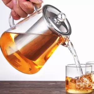 비리본 내열유리 차포트 차내리는도구 투명 티포트 허브티