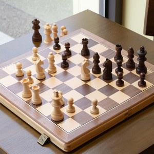 A&A 체스 우든 마그네틱 원목 [무자성형]호두나무/월넛 체스세트 접이식