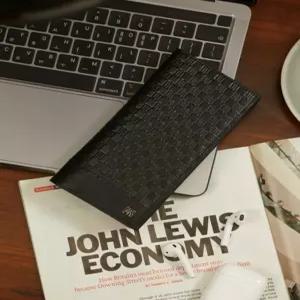 닥스 액세서리 남성 24FW [스테디셀러]블랙 DD로고 소가죽 중지갑 WBWA4F727BK