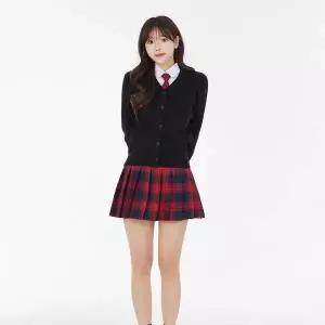 [하프클럽/]A라인 체크 테니스 스커트(레드) 교복 치마 유니폼