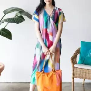 [디아스토리] 블루밍 스트라이프 랩 드레스 (AGMPDF16)