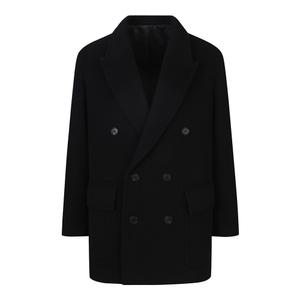 [지이크] 플랩포켓 울 피크드 하프 코트 블랙 (PHHAX7012)