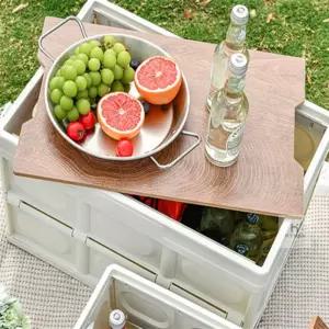 호현 56L 멀티수납 캠핑 접이식 폴딩박스(아이보리) 자동차트렁크 캠핑용  정리박스