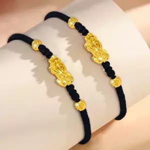 비휴 소원 끈 재물 팔찌 행운 액막이 사업 불교 소망 염원 상승 운 금 복 염주 호안석 24k 18k