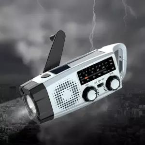 생존용 다기능 라디오 손전등 사이렌 자가발전 태양광 USB충전 디큐브 서바이복스