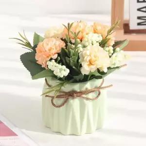 플로맨틱 수국 조화 화분(피치) 꽃소품 인테리어조화 (WBEDA75)