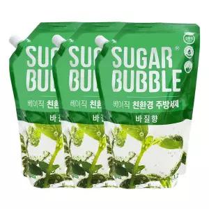 슈가버블 친환경 에코 주방세제 바질 1.2L x3