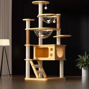 고양이 캣타워 아크릴 해먹 둥지 투명 창문 캡슐 디자인 스크래쳐