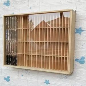 데스크탑 카세트테이프 보관함 멀티 수납장 우드 진열장 정리