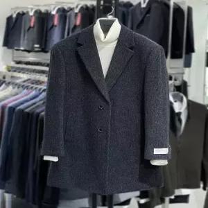 [트루젠][트루젠] 트루젠 그레이블루 미니조직 하프기장 남자 체스터 모직코트 2444CL100440 (P003678483)